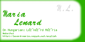 maria lenard business card
